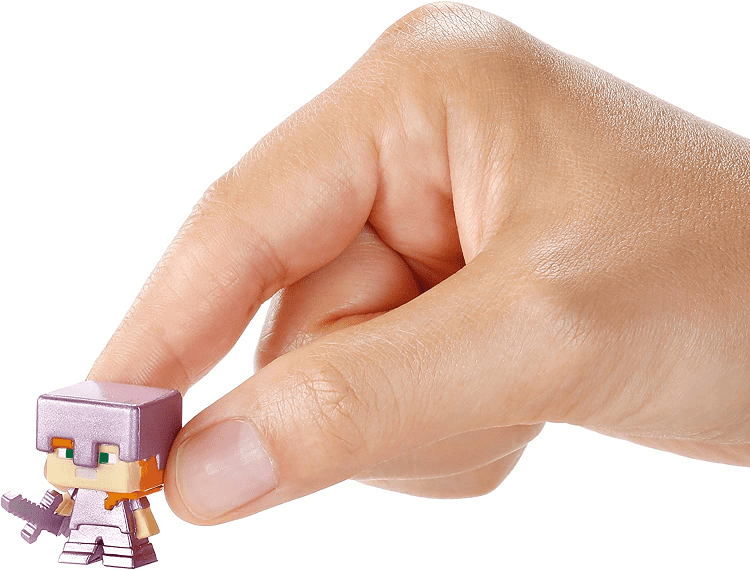 Minecraft Mini Figure 3-Pack, Alex with Enchanted Armor, Skeleton with Pumpkin Armor & Zombie At Door